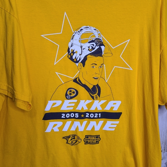 Fruit Of The Loom Pekke Rinne Retirement NHL Hockey Nashville Predators Tshirt - Picture 2 of 9